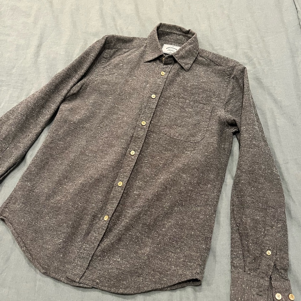 Portuguese Flannel -  Men's Charcoal Fleck Button-Down Shirt